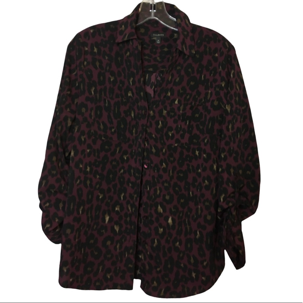 Talbots Blouse, Talbot's Leopard Print, Size: Medium